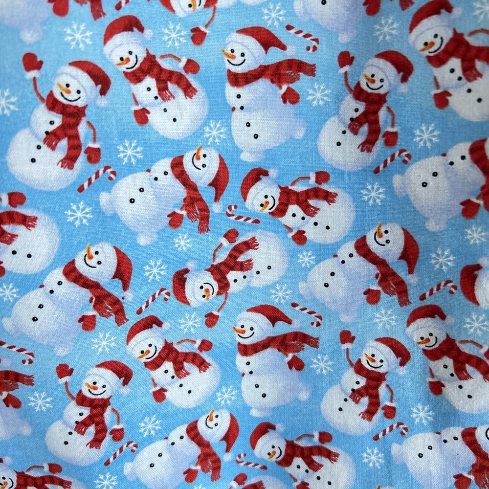 Hand Crafted Snowman Tote Bag Fabric All Purpose Carry All Shoulder Purse - Picture 7 of 9